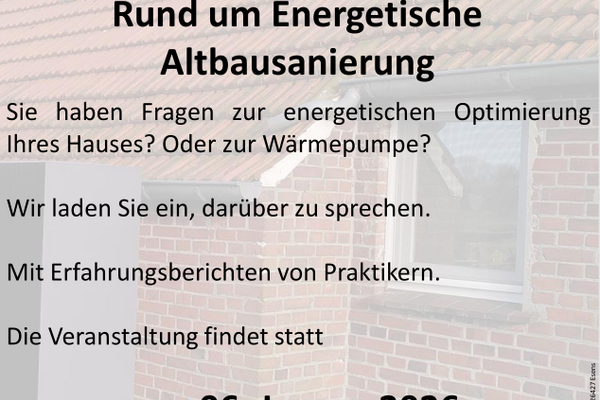 Ankündigung Energetisches Sanieren