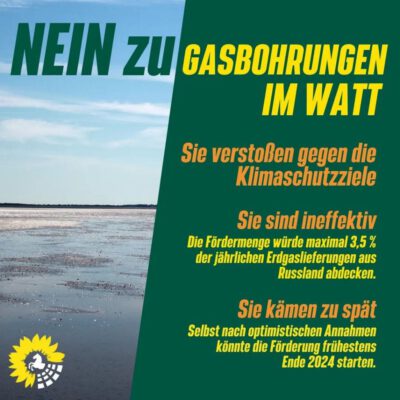 Nein zu Gasbohrungen im Wattenmeer