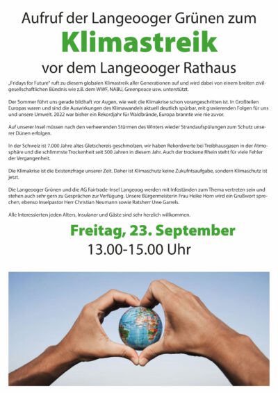 Klimastreik vor Langeooger Rathaus